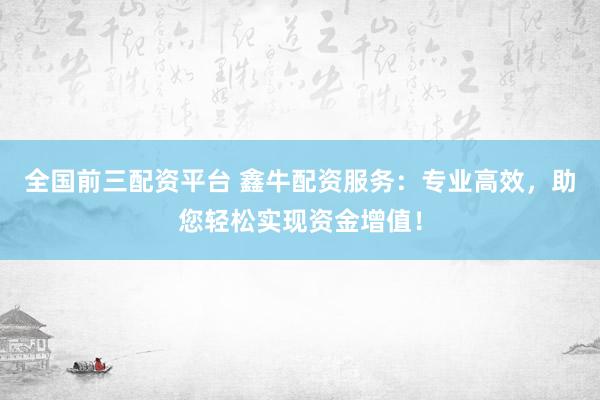 全国前三配资平台 鑫牛配资服务：专业高效，助您轻松实现资金增值！