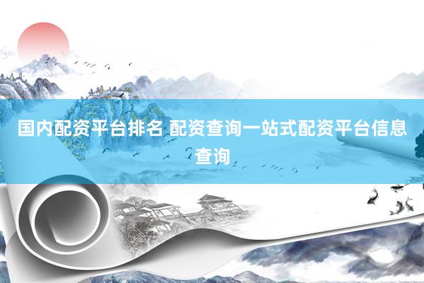 国内配资平台排名 配资查询一站式配资平台信息查询