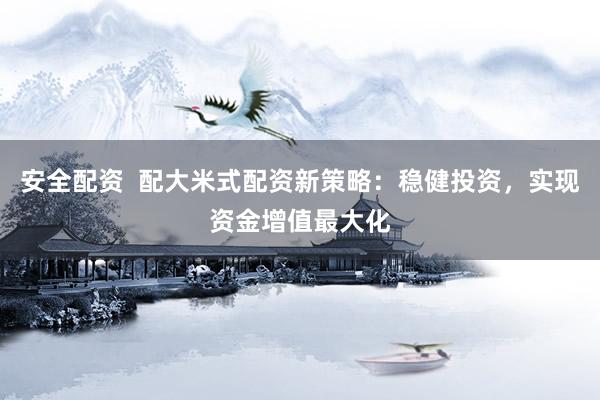安全配资  配大米式配资新策略：稳健投资，实现资金增值最大化