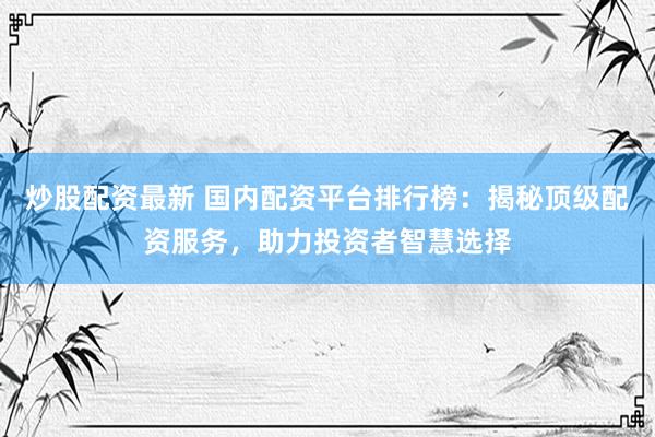 炒股配资最新 国内配资平台排行榜：揭秘顶级配资服务，助力投资者智慧选择