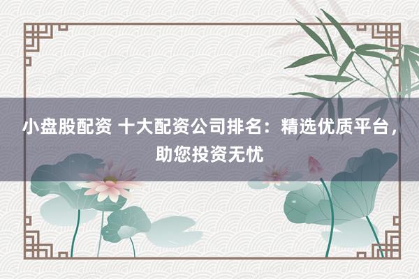 小盘股配资 十大配资公司排名：精选优质平台，助您投资无忧