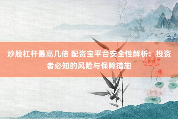 炒股杠杆最高几倍 配资宝平台安全性解析：投资者必知的风险与保障措施