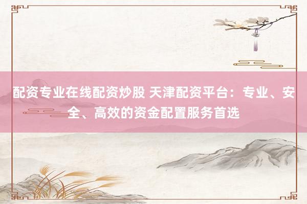 配资专业在线配资炒股 天津配资平台：专业、安全、高效的资金配置服务首选