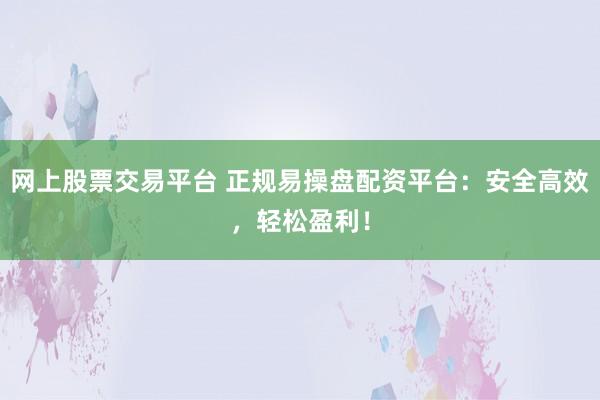 网上股票交易平台 正规易操盘配资平台:安全高效,轻松盈利!