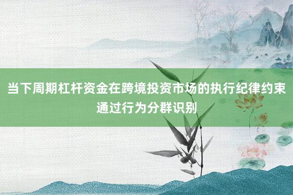 当下周期杠杆资金在跨境投资市场的执行纪律约束通过行为分群识别