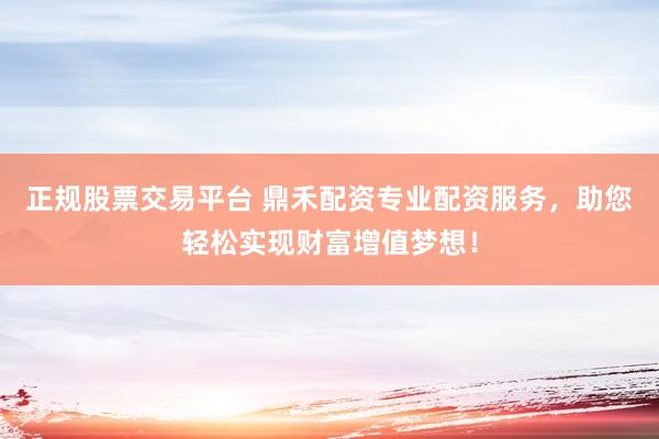 正规股票交易平台 鼎禾配资专业配资服务,助您轻松实现财富增值梦想!