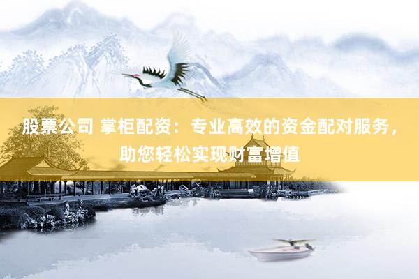 股票公司 掌柜配资：专业高效的资金配对服务，助您轻松实现财富增值